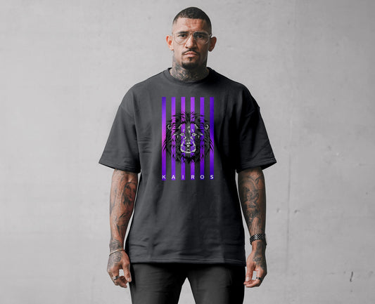 Kairos lion head purple stripes (oversized fit)