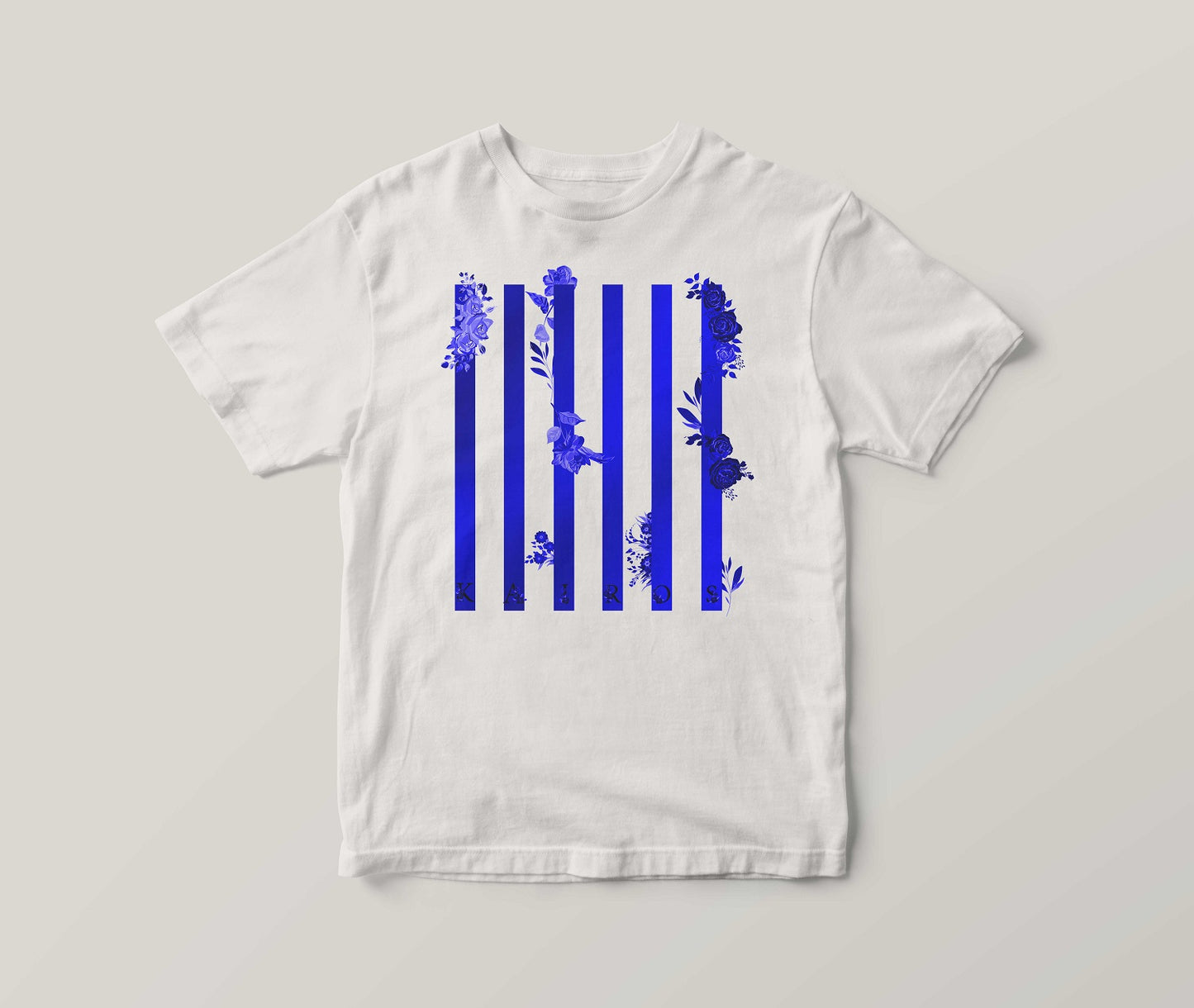 Kairos blue flowered stripes