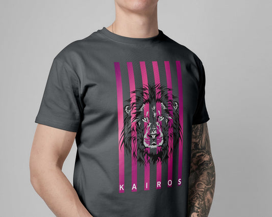 Kairos red stripped lion face