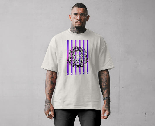 Kairos lion head purple stripes (oversized fit)