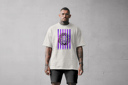 Kairos purple-striped lion signature (Oversize fit)