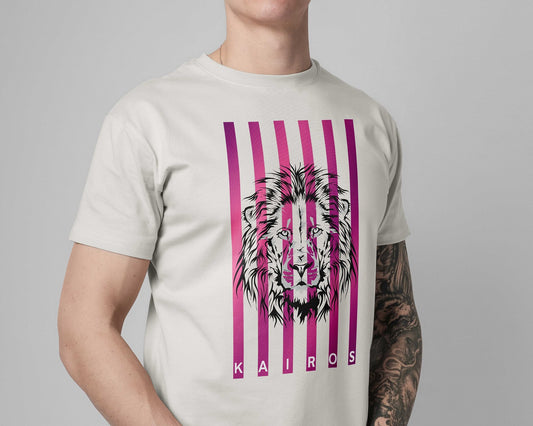 Kairos red stripped lion face